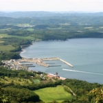 佐呂間湖展望台から見た佐呂間町