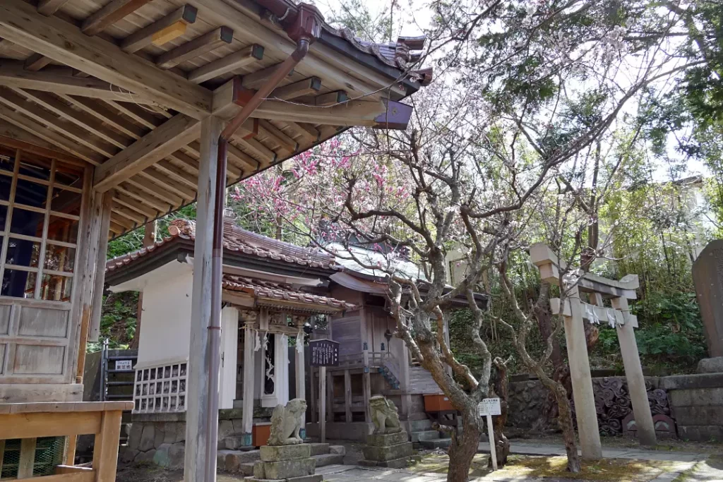 摂社 天満宮（左）と折居社