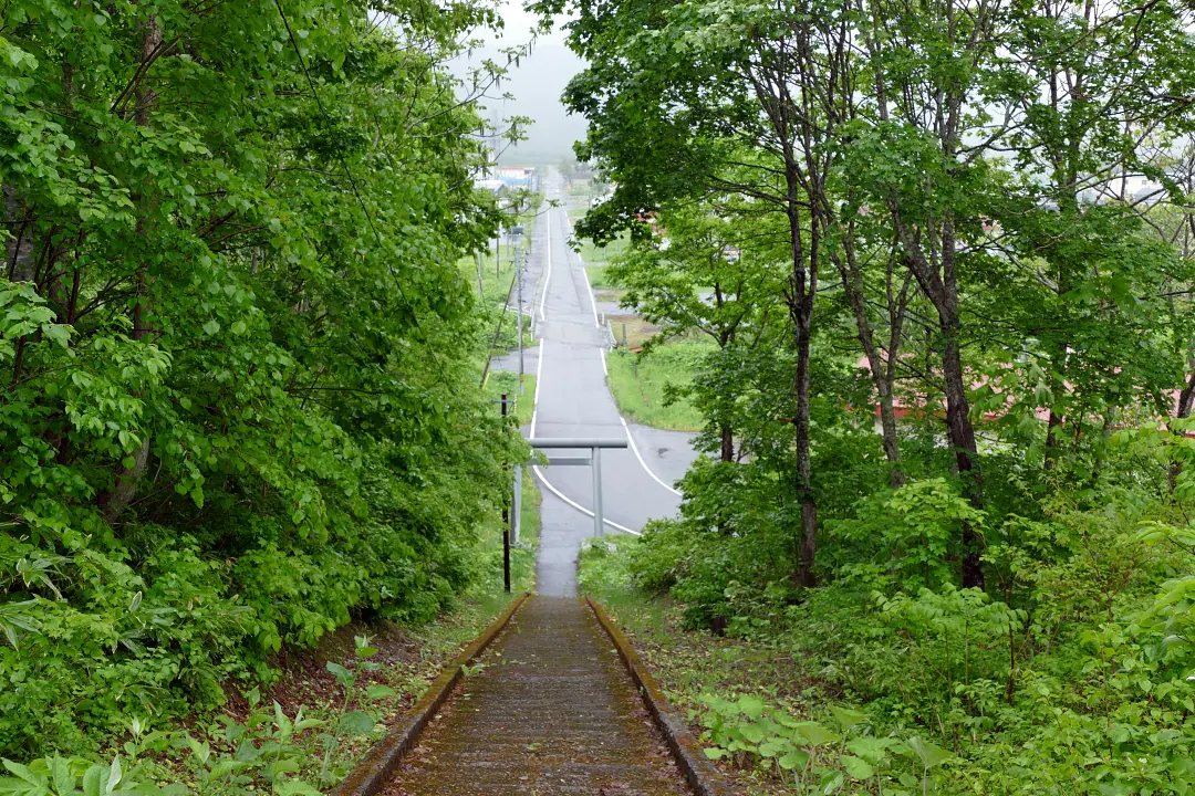 音威子府八幡神社 階段を見下ろす