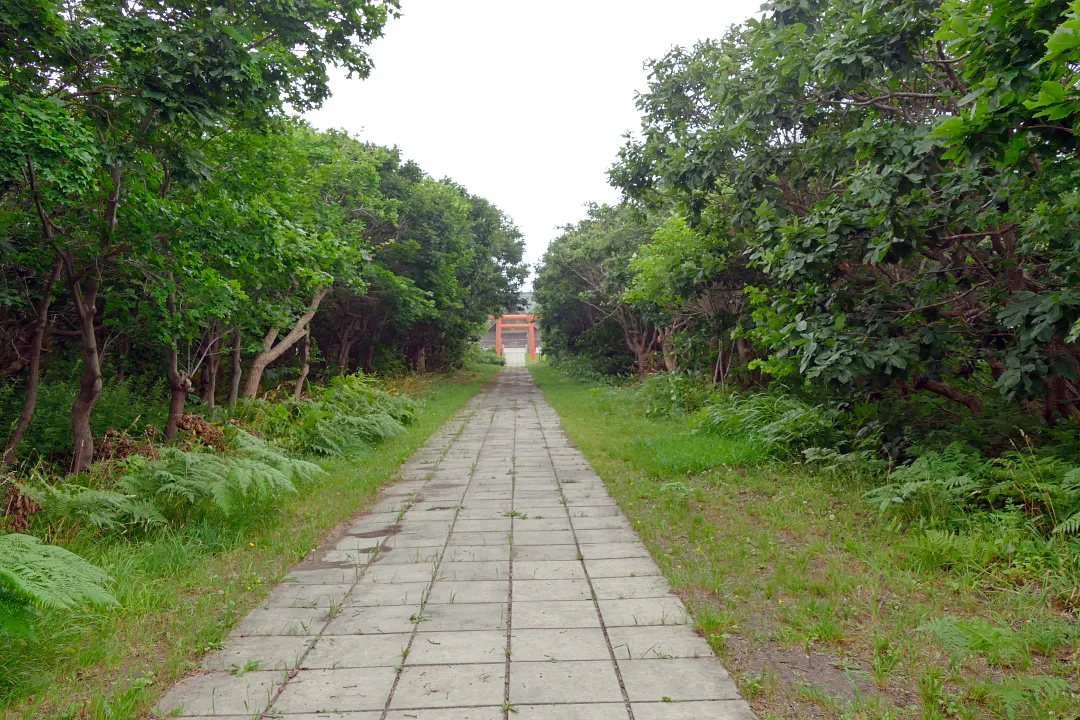 天塩厳島神社 参道と林