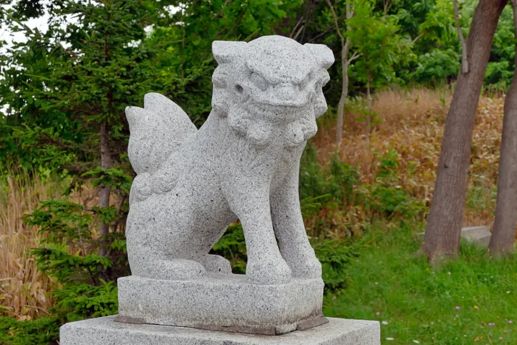 鬼鹿厳島神社 狛犬吽形