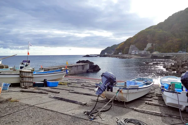 ポン木直神社前の海
