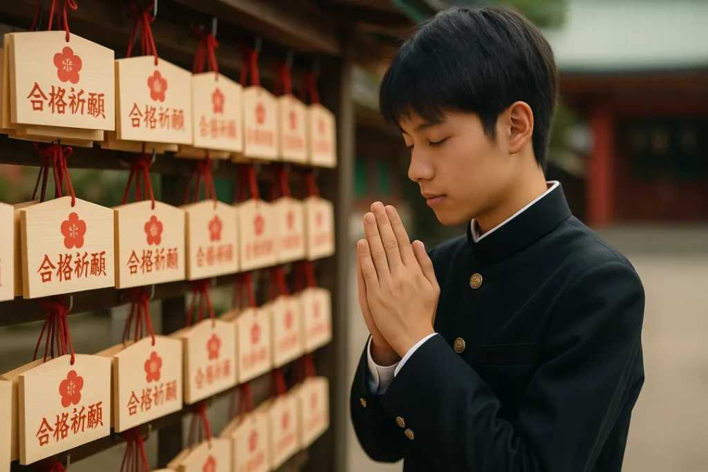 合格祈願の受験生